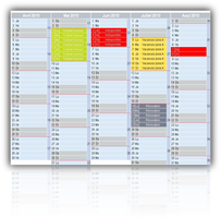 Calendrier de r�servations par p�riode avec jour d�taill�