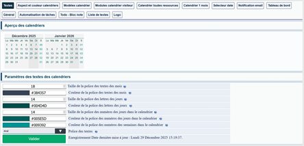 calendrier réservation
